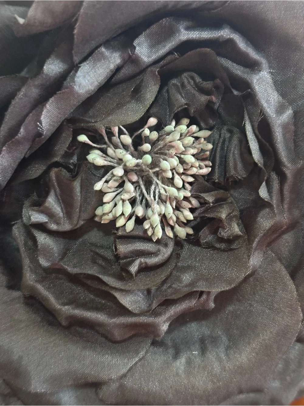 Vintage Chocolate Brown and Plum Veiled Pillbox Fascinator with Oversized Flower